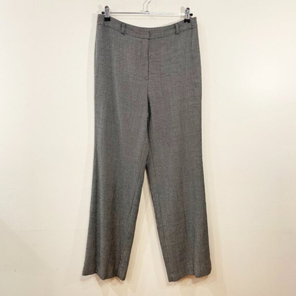 2/$40 EUC Vintage 100% Wool Tweed Trouser Talbots Black White sz 10, Medium